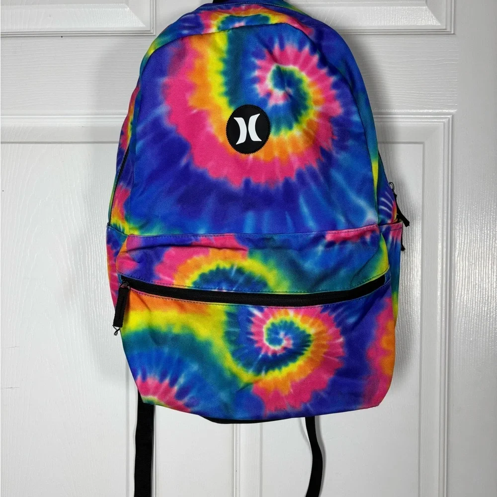Hurley Rainbow Spiral Tie Dye School Backpack Laptop Book Bag Unisex